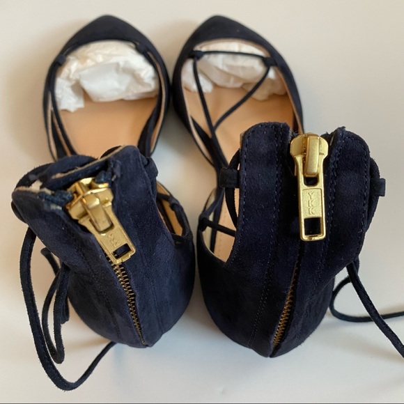 J. Crew Suede Lace Up Pointed Toe Flats - Picture 3 of 5